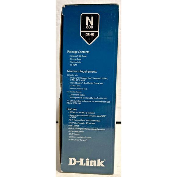D-Link DIR-615 Wireless-N 300 Wifi Router 4 Port 10/100 Networking N300 unit -A- - Picture 3 of 6